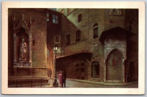 Postcard Florence Italy Orsanmichele Architecture 1930s Linen View Vtg