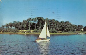 Sailboat on the lake Small Boat 1952 