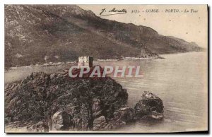 Postcard Old Porto Corsica Tower