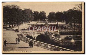 Old Postcard Nimes Jardins De La Fontaine