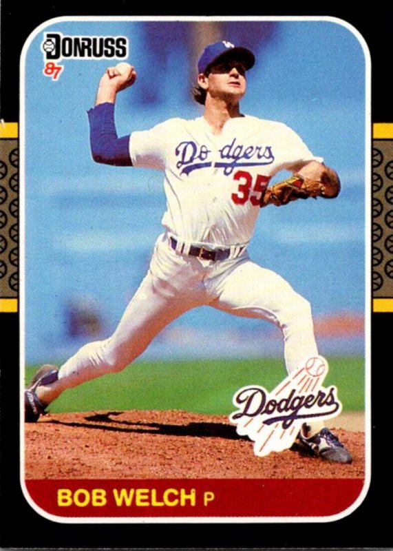 1987 DONRUSS Baseball Card Bob Welch P Los Angeles Dodgers sun0593