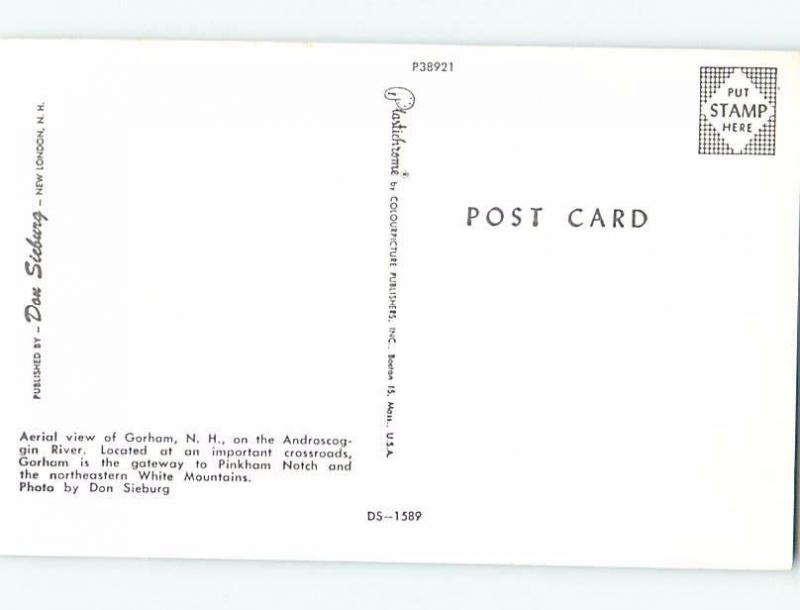 Unused Pre-1980 AERIAL VIEW Gorham New Hampshire NH A4202