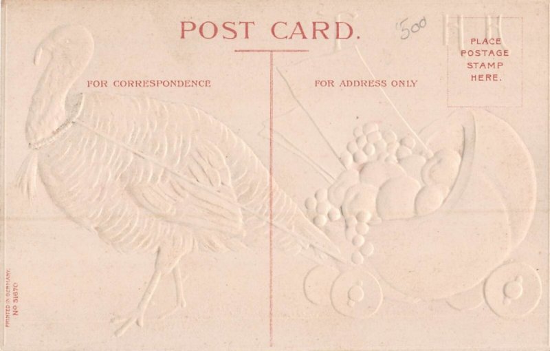 Clapsaddle turkey pulling fruit wagon Thanksgivingpostcard clap17