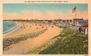 Long Beach From Dover Bluffs York Beach Maine ME Spar Gift Shop Vintage Postcard