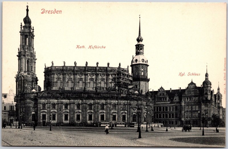 Kath Hofkirche Kgl. Schloss Dresden Germany Cathedral Real Photo RPPC Postcard