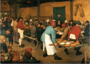 Postcard Art Pieter Bruegel the Elder - Peasant Wedding