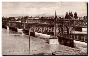 Old Postcard Strasbourg Bridges Rhine