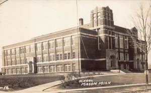 J85/ Mason Michigan RPPC Postcard c1910 School Building 155