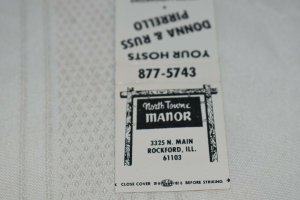 North Towne Manor Rockford Illinois 20 Strike Matchbook Cover