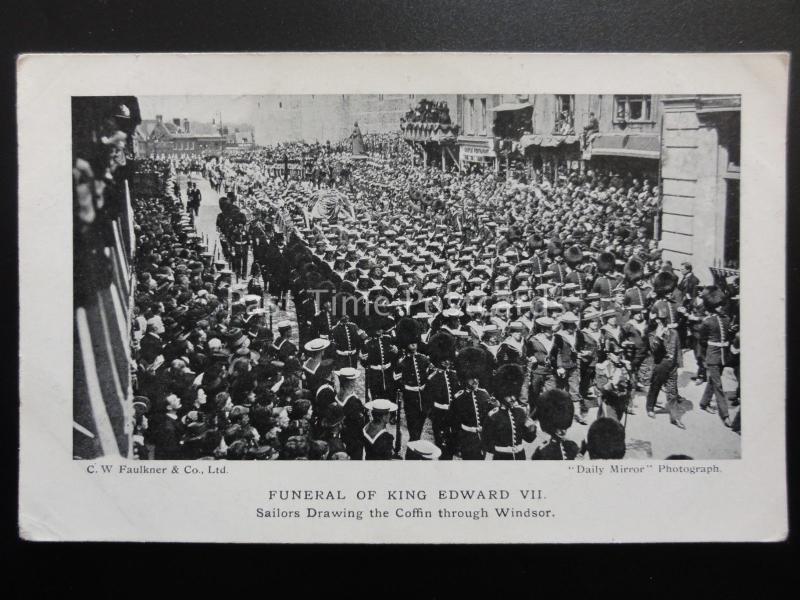 Royal Funeral of KING EDWARD VII Sailors Drawing the Kings Coffin 20th May 1910