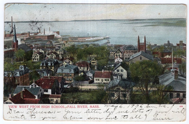 Fall River, Mass, View West From High School