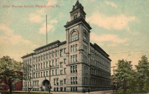 Vintage Postcard 1910's Girl's Normal School Building Philadelphia Pennsylvania