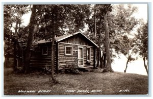 c1940's Wildwood Resort Log Cabin Park Rapids Minnesota MN RPPC Photo Postcard