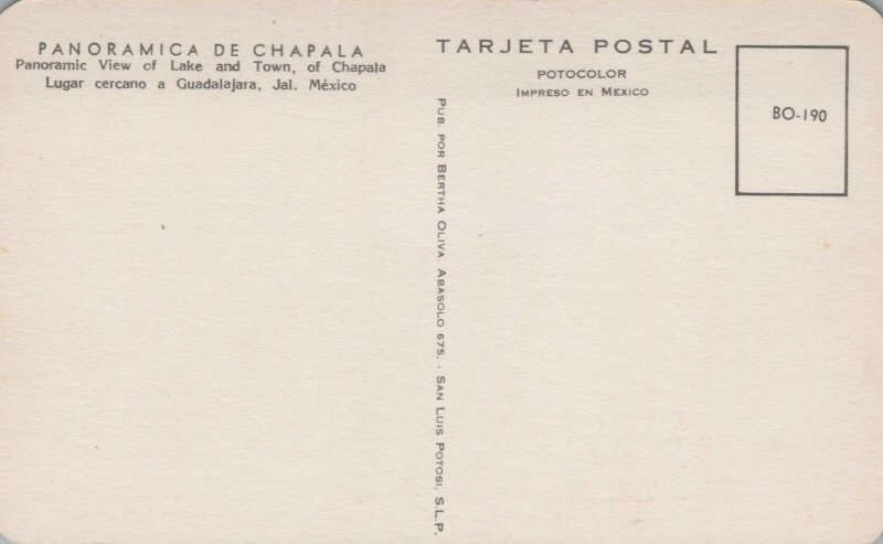 Mexico Lake and Town of Chapala Guadalajara Chrome Postcard 03.96 