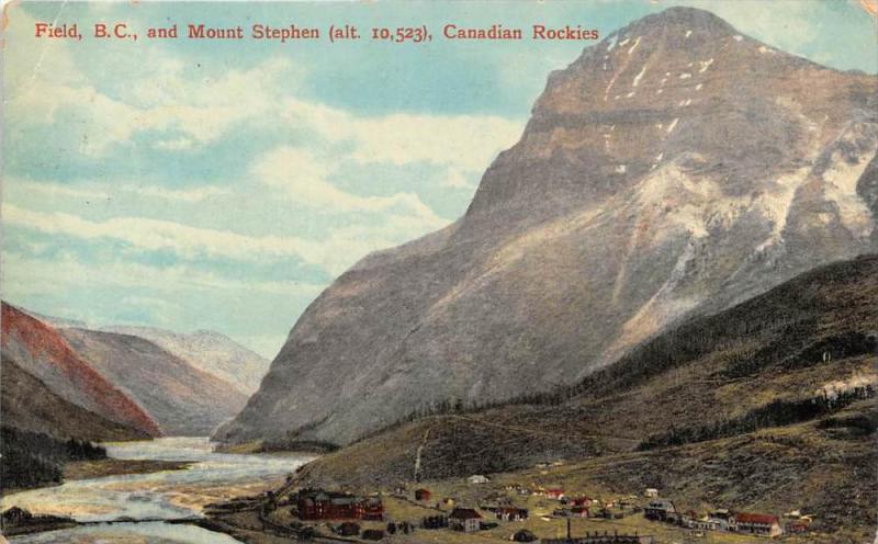 British Columbia  Field    Aerial of  Field and Mount Stephen