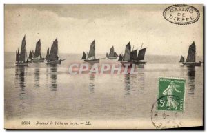 Old Postcard Fishing boat off the fishing boats