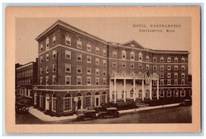 c1910's Northampton MA, Hotel Northampton Building Cars Street View Postcard