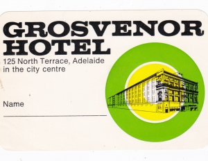 Australia Adelaide Grosvenor Hotel Vintage Luggage Label sk2244