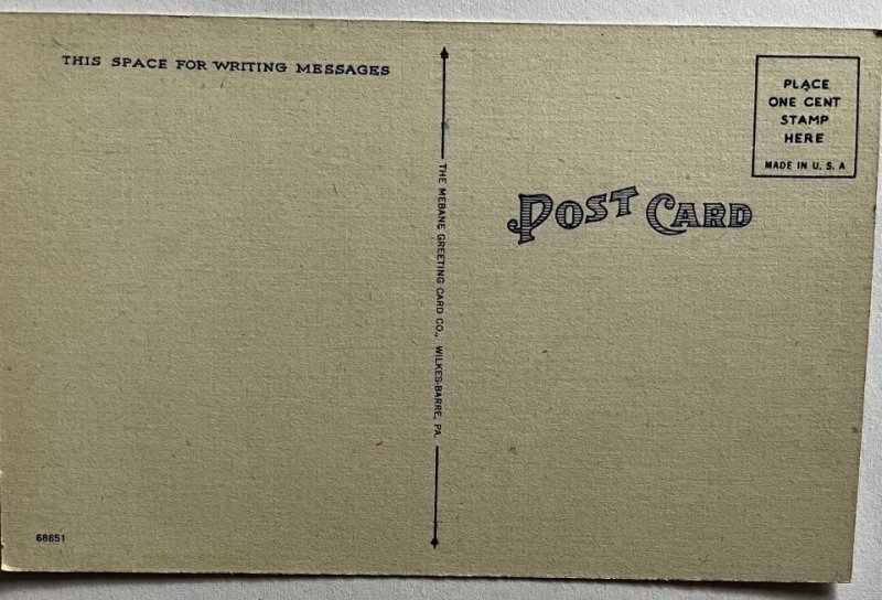 Pennsylvania PA postcard Hershey Convention Hall entrance grounds flag K6