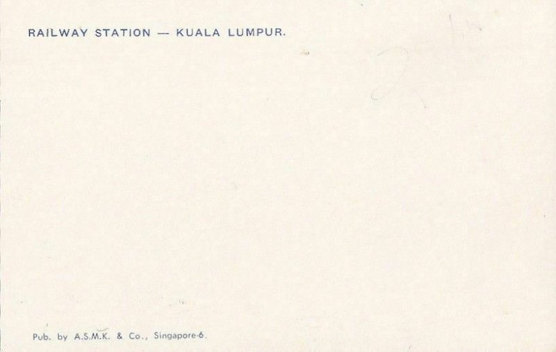 Postcard Railway Station Railroad Kuala Lumpur