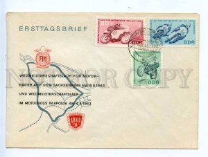 418047 EAST GERMANY GDR 1963 year motorcycles motorcycling First Day COVER