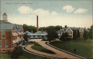 Newton Massachusetts MA Hospital c1910 Postcard