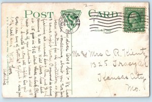 Topeka Kansas Postcard Carnegie Library Washburn College Exterior Building c1917