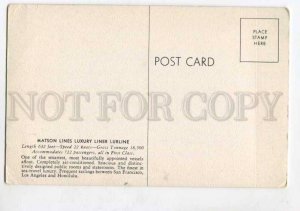 400661 Matson Line luxury liner ship Lurline Old postcard