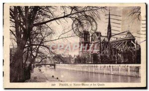 Old Postcard Paris Notre Dame And The Quays