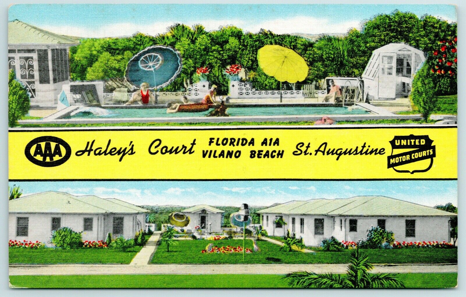 St Augustine FloridaHaley's CourtVilano Beach MotelRoadside A1A1950