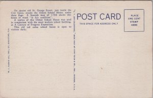 Oldest School  House St Augustine Florida Linen Postcard C207