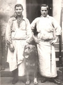 RPPC Dog With Butchers Real Photo Postcard Occupational