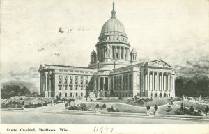 Wisconsin State Capitol Building Madison Wisconsin 1909 Postcard