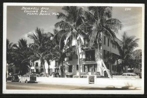 Braznell Apts., Collins Ave.., Miami Beach, Florida, Early Real Photo Postcard
