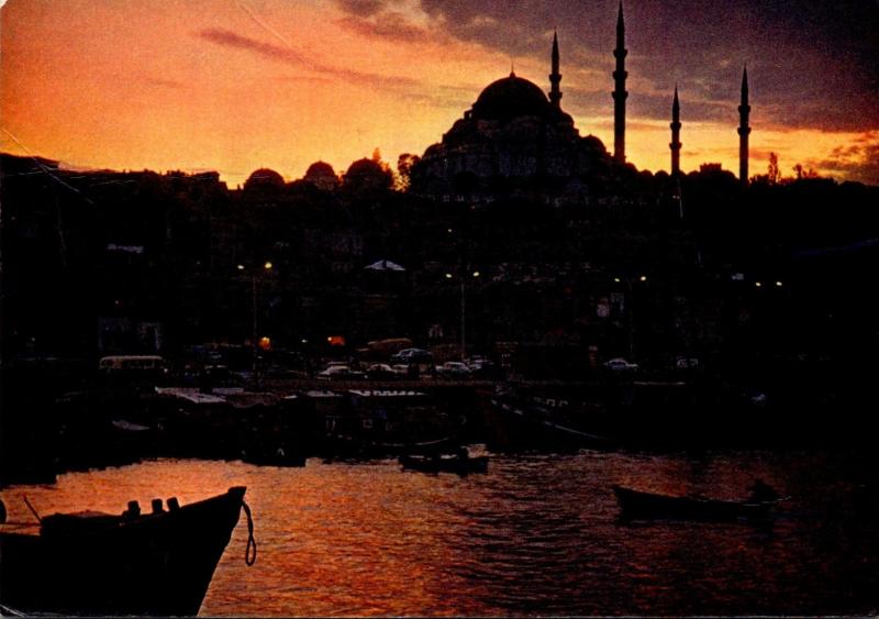 Turkey Istanbul Night View Across The Golden Horn 1968