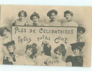 foreign c1910 Postcard MANY FRENCH WOMEN AC3638