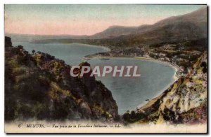 Old Postcard Menton Vue Prize of the Italian Border