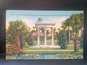 Postcard  American Legion Memorial Fountain, Waterfront Pk.,Daytona Beach, FL Z1