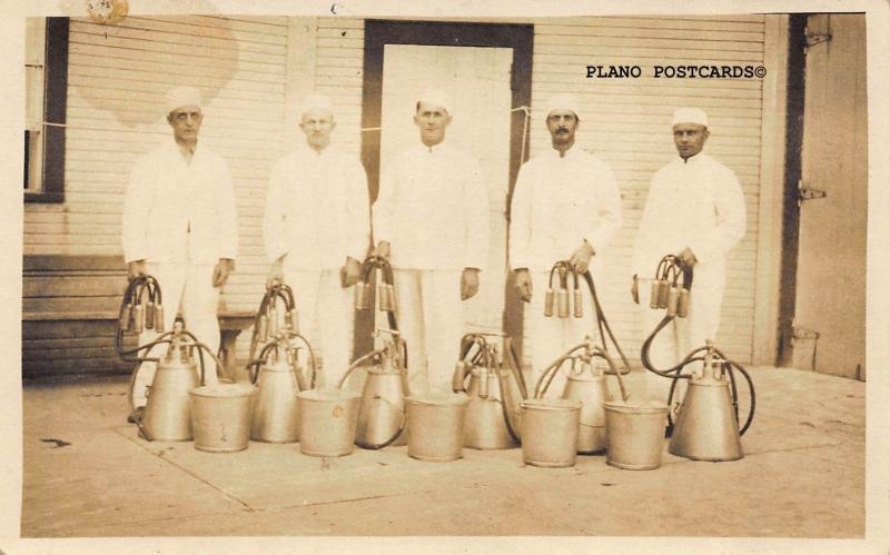  EARLY 1900'S DAIRY WORKERS , RPPC REAL PHOTO POSTCARD