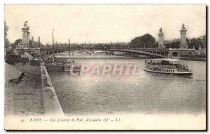 Paris Old Postcard General view of the Alexandre III bridge