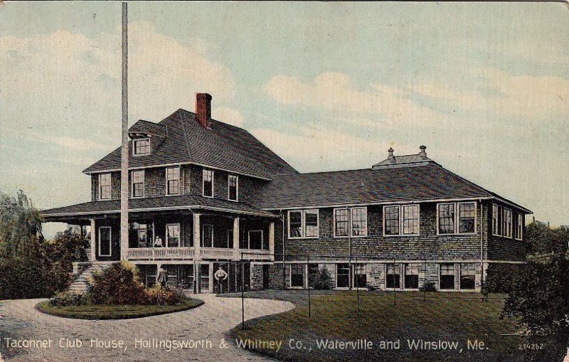 Postcard Taconnet Club House Hollingsworth Whitney Co Waterville Winslow ME