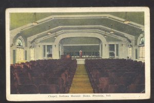 FRANKLIN INDIANA MASONIC HOME CHAPEL INTERIOR VINTAGE POSTCARD 1910