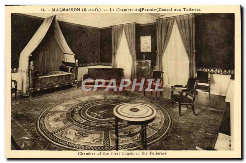 Old Postcard Malmaison Chamber of the First Consul at the Tuileries
