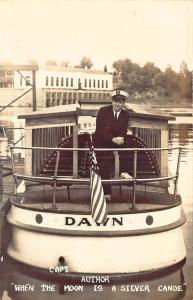 Lower Dells WI 'Don Saunders' and The Dawn Ferry Boat Real Photo Postcard