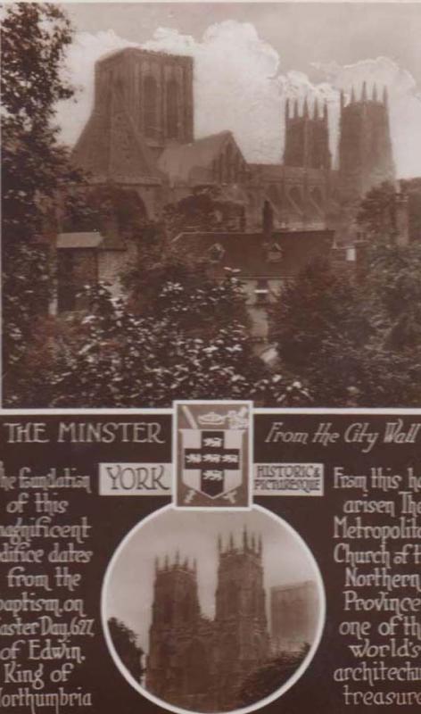 Yorkshire York Minster Edwin King Of Northumbria History Real Photo Postcard