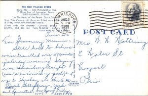 Old Village Store Lancaster Pennsylvania Pa Harrisburg Cancel Wob Note Postcard 