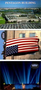 3~4X6 Postcards  Arlington, VA Virginia  PENTAGON & HUGE US FLAG & NIGHT VIEW