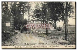 Old Postcard Entrance of the cemetery of Mourmelon the Grand Army