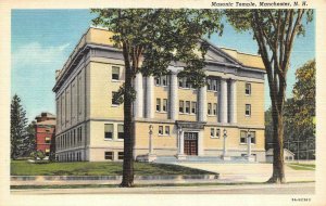 MANCHESTER, NH New Hampshire  MASONIC TEMPLE~Fraternal Order   c1930's Postcard