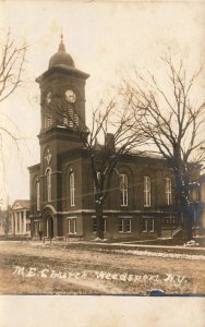 Weedsport NY Methodist Church, Real Photo Postcard